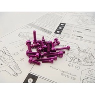 48811 Hiro Seiko Lightweight Screw Set Purple For Futaba 10PX