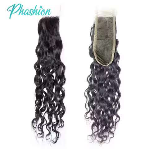 Phashion Kim K Water Wave 2x6 Swiss Lace Closure Human Hair Kinky Straight Curly Loose Deep Yaki Mid
