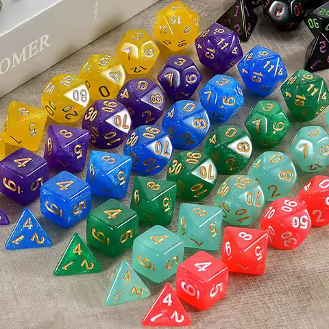105/70/49/21/7Pcs Starry Sky DND Dice Set Galaxy Polyhedral D&D D4 D6 D8 D10 D12 D20 Random Multi Co