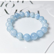 8mm Natural Aquamarine Crystal Bracelet  Blue Energy Stone for Woman Jewelry Gift