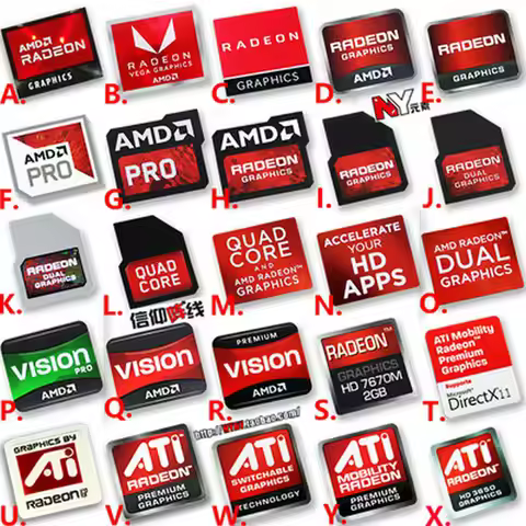 Original AMD RX VEGA ATI graphics card HD multi-screen set display unique crossfire logo label stick