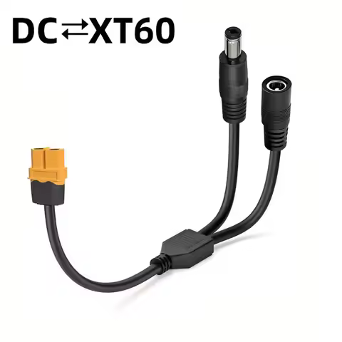 2-in-1 XT60 to Dc5521 Connector Head Convert to 2xDC 5.5x2.1mm Female Male Adapter Charging Conversi
