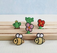 別針-花,蜜蜂與仙人掌 5種組合