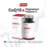 JOSEND CoQ10 Plus (CoQ10 + Magnesium + Vitamin C + Zinc) Dietary Supplement 60 Softgels FDA approved