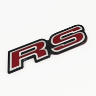 Luxury 3D Red RS Logo Emblem Front Grill Badge Rear Trunk Sticker For Honda Civic GK5 Fit GE8 Jazz C