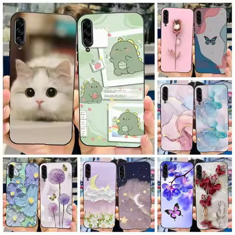 For Samsung Galaxy A90 5G Case Cute Dinosaur Cat Soft Phone Case For Samsung A90 5G Marble Cover For