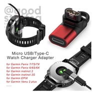 [SG FREE ] Type C/Micro USB/IOS Female to 4pin Charging Adapter for Garmin Fenix 7/7S/7X/6/6S/6X/5/5