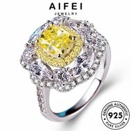 AIFEI JEWELRY Original Cincin Accessories Princess Perempuan Temperament For Silver Korean Sterling Women Perak Citrine 925 Adjustable 純銀戒指 Ring R511