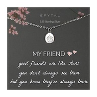 EFYTAL アクセサリー ブランド かわいい おしゃれ EFYTAL Friend Gifts for Women, 925 Sterling Silver Star Necklace, Frien