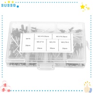 SUSSG 120pcs Rivets Assortment Kit​, Dome Head Aluminum Alloy Blind Rivets Set​, 6 Sizes Black​ Bulb