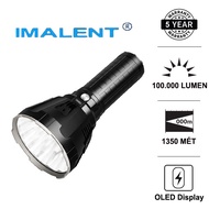 IMALENT MS18 flashlight brightness 1000001350m beam distance 18 LED XHP70.2, battery pack 21700 4.00