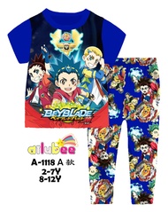 Mylilangelz Ailubee 2-12Y Beyblade Sleepwear Kids Pyjamas Baju Tidur Budak Lelaki