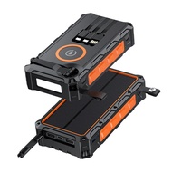 Brand new 20000mAh Wireless solar with 3 cable light hand crank charger for iPhone 15 Samsung Huawei