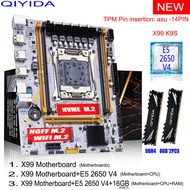 QIYIDA X99 Motherboard Set Combo Xeon E5 2650 V4 CPU LGA 2011-3 Processor 16GB=8gbx2 DDR4 RAM Memory