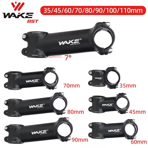Wake MTB Mountain Shot Bike Stem 7 Degree Aluminium Alloy for Road Bike Bicycle Accessories BMX Cycl