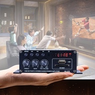 AK370เครื่องขยายเสียงเครื่องขยายสัญญาณเสียง2CH 12V/220V รองรับบลูทูธความผิดเพี้ยนต่ำอเนกประสงค์