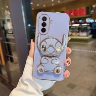 Phone Case For OPPO Reno12 Reno12pro Sticker Mirror Stand Shockproof Soft