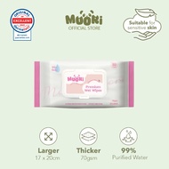 Moori Premium Wet Wipes (80's/pack) Organic Formula 99% Water No Alcohol Wet Tissue Baby Friendly
