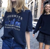 🇺🇸 歐美CHRISTY YOSEMITE 1991 SIERRA NEVADA 內華達山脈 金熊棕熊刺繡Oversize 短T 短袖 寬鬆T