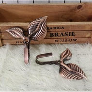 2pcs European style curtain hooks accessories decorative leaf hooks wall hooks clothing hooks