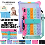 Stand case for Realme Pad Mini 8.7 inch case OPPO Realme Pad cover case 10.4 inch Push It Bubble Stand Cover Protect with strap and pen Realmepad case Silicone Case Pop Stress Relieve Case