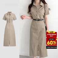 【Aurelia】Brown-Dress Simple Mocha Brown Dress - Elegant Design for Women