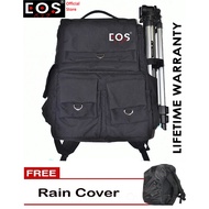 Eos Camera Bag Backpack Eos Fukushima Black DSLR Mirrorless free raincover With laptop And tripod Holder