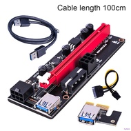 Mal🖤PCI-E riser board 1X to 16x extender 6-pin adapter card PCI-E GPU extender board computer accessory, black USB cable