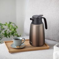 【孔雀Peacock】1.5L 真空斷熱 不鏽鋼保溫壺 (一鍵按壓)-漸層棕