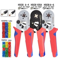 Tubular Terminal Crimping Tools Mini Electrical Pliers HSC8 10SA/6-4 0.25-10mm2 23-7AWG High Precision Clamp Sets
