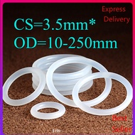 O-ring gasket CS3.5mm*OD10-250mm O-ring white silicone seal ring food grade seal waterproof rubber r
