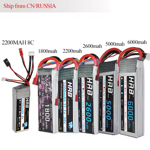 HRB Lipo 3S FPV 450 500 Battery 11.1V 1800mAh 2200mAh 5000mAh 6000mAh 8C 25C 30C 35C 50C for Trex-45