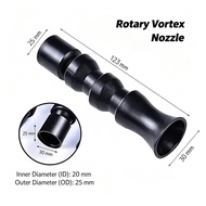 Tornado nozzle large, powerful vortex flow, 360 adjustment, hose 25 mm, black