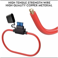 Car Fuse Plug With Waterproof Cover 16 AWG Holde Wire For standard With 15 Amp