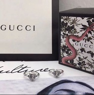 Gucci 925純銀虎頭開口戒指