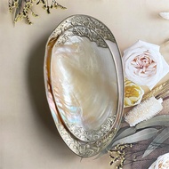 Influencer Natural Shell Plate Fruit Plate Coffee Table Decoration Display Plate Inlaid Large Clam S