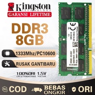 TERLARIS RAM LAPTOP KINGSTON SODIMM 8GB DDR3 10600/ DDR3-1333 8G SODIM