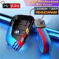 [Mr.Key] M Power Carbon Fiber Key Case Cover for BMW F46 G30 F30 F40 G30 F20 F10 F48 ABS Key Chain