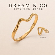 (13-21cm)GT212 Nada Wave Gelang Rantai Tangan Titanium Bangle Perempun Gift Wedding Jewellery Gold S