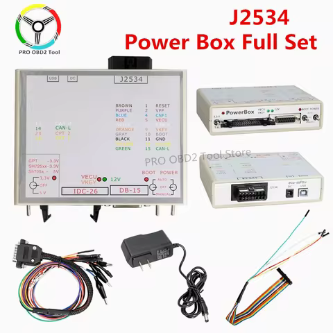 Quality JTAG PowerBox Works Openport J2534 JTAG Power Box Connectors Full Adapters Works 3 Modes Gre