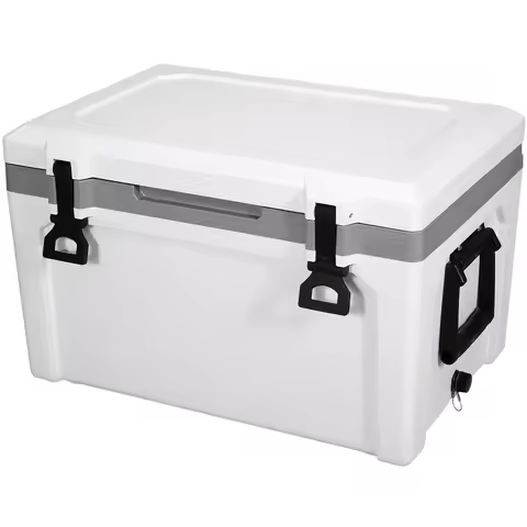 SucceBuy 52 QT Portable Hard Cooler Fully Insulated Ice Chest Cooling Box Goods Basket for Beach Out