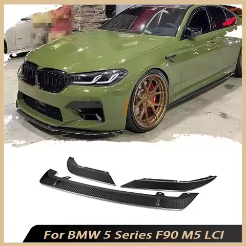 Carbon Fiber Front Bumper Lip Chin Spoiler for BMW 5 Series F90 M5 LCI Competition 2021+ Car Bumper 