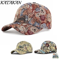 KATAKAN Unisex-Teens Caps, Cartoon Cotton Cute Bear Baseball Cap, Bear Print Little Bear Print Duckb