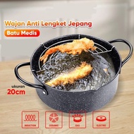 Japanese-style DEEP FRYING Pan Non-Stick FRYING Pan 20cm Multipurpose FRYING Pan Drain Rack