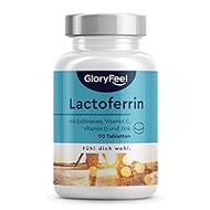 Lactoferrin 200 mg – 90 Tablets – with Vitamin C, D3, Zinc and Echinacea Purpurea (Purple Sun Hat) Laboratory Tested without Additives Made in Germany