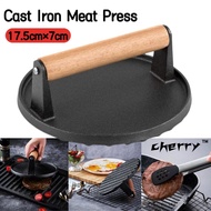 [SG stock]1pcs Cast Iron Round Barbecue Steak Burger Press Burger Maker Grill Smasher Burger Press G