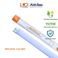 Đèn Led Bán Nguyệt LEDGOES 1m2 40W Ánh sáng trắng - Oval tràn viền chụp mica đế nhôm
