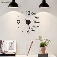 tolongterm1 3D Mirror Wall Clock Modern Design Creative Acrylic  Wall Clocks Stickers new