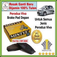 Perodua Viva ( All Type ) - Mintye Front Brake Pad ( MP-3680 ) - Depan