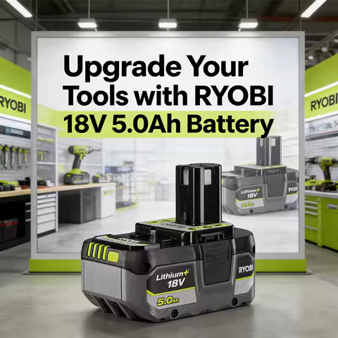 Genuine RYOBI ONE+ 18V 5.0/6.0/8.0Ah Replaceable Battery for DIY Drill Saw Blower, High Capacity Lon